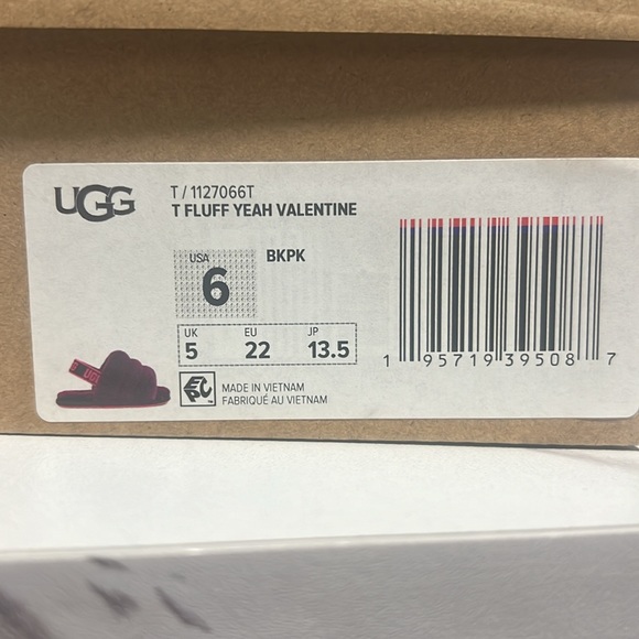 Valentine Pink/Black Toddler Ugg Sandals - Picture 3 of 4